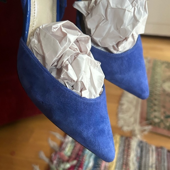 Vintage Y2K Liz Claiborne Royal Blue Suede Kitten Heels 8M - Picture 7 of 16
